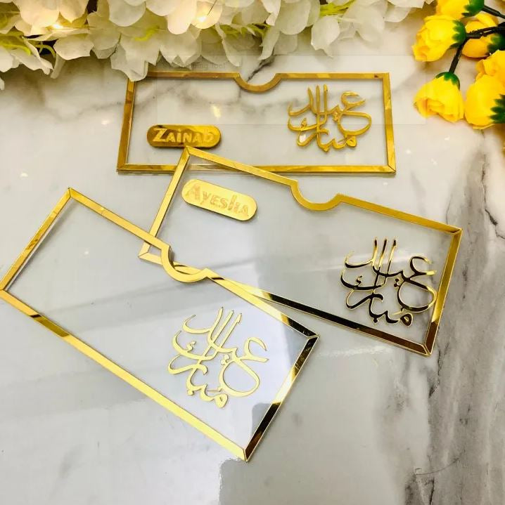 Acrylic Eidi Envelopes – Eid Mubarak Gift Envelopes for Kids
